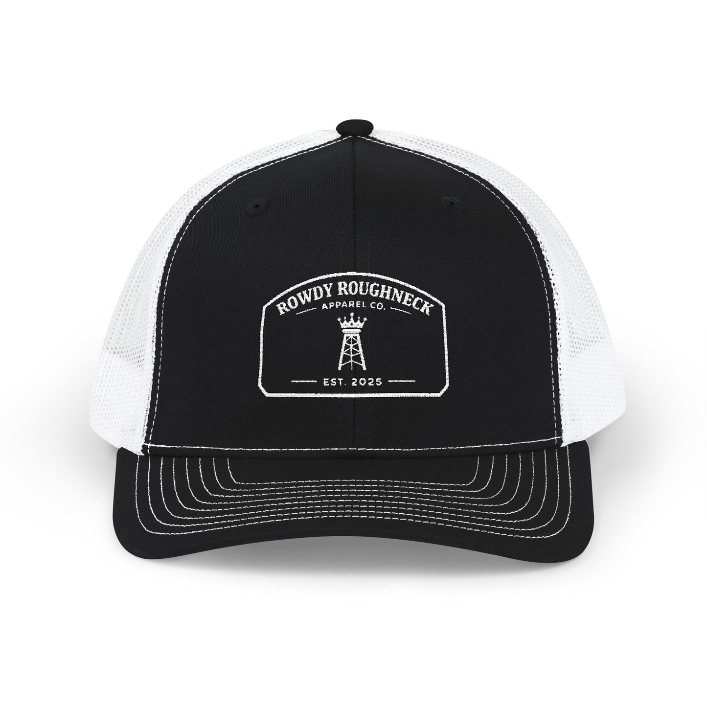 Rowdy Roughneck Apparel Badge Hat – Richardson 112 Trucker Cap – Oilfield Roughneck Snapback Hat – Embroidered
