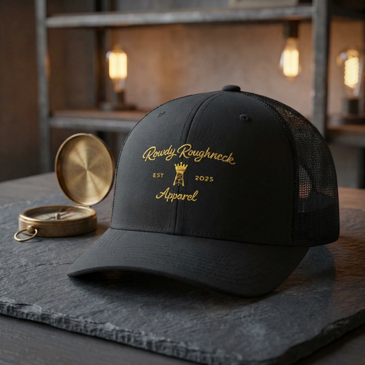 Rowdy Roughneck Script Hat – Richardson 112 Trucker Cap  – Embroidered
