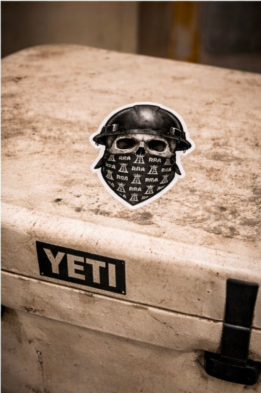 Roughneck Skull Sticker 3"x3"