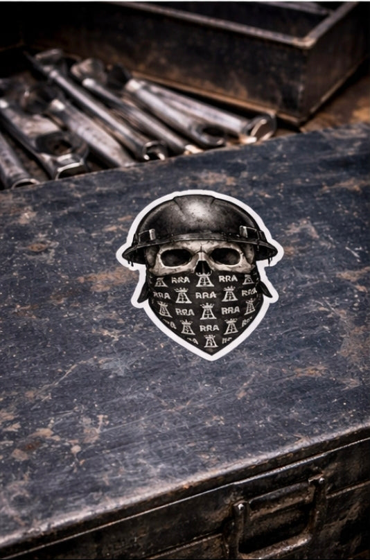 Roughneck Skull Sticker 3"x3"