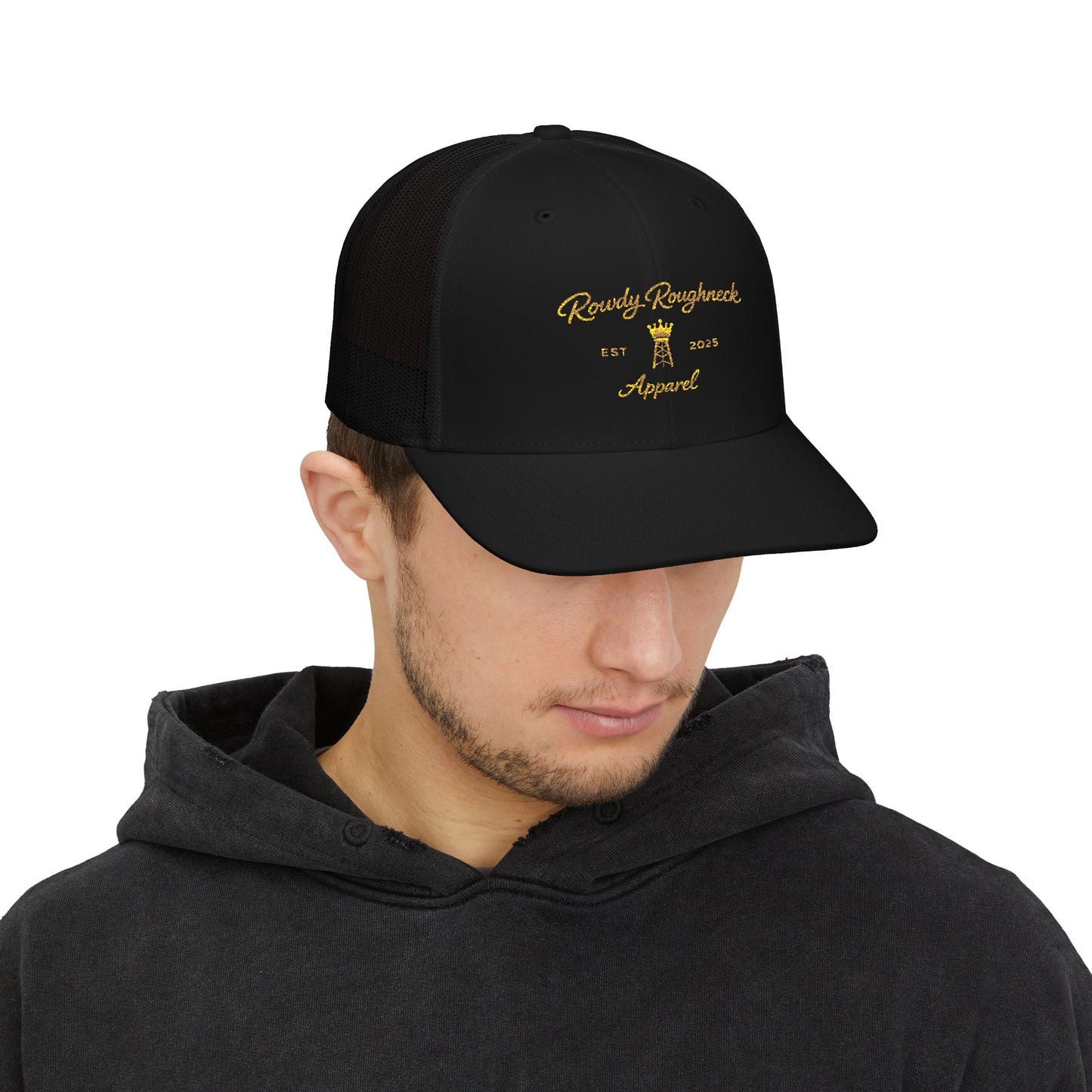 Rowdy Roughneck Script Hat – Richardson 112 Trucker Cap  – Embroidered
